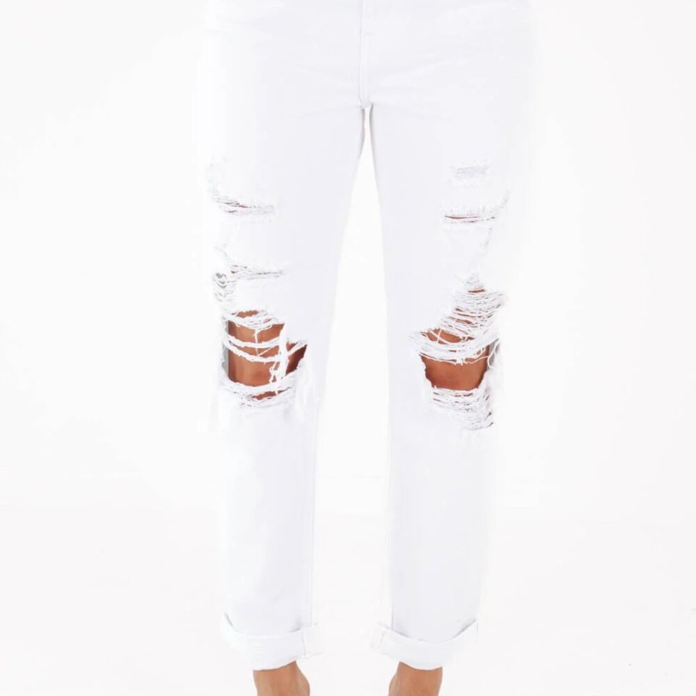 NWT Pistola Presley High Rise Roller White Jeans Size 27 Blizzard White 057